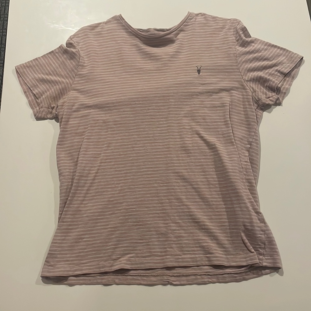 AllSaints Striped T Shirt - Size Medium